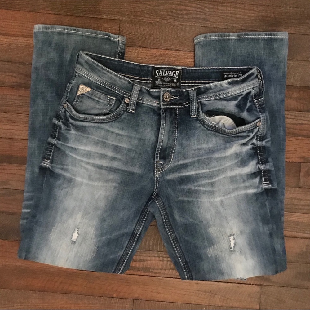 Salvage Mayhem Medium Wash Jeans Men 32R Waist